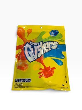 Men’s Nostalgic Fruit Gushers Crew Socks 2 pairs Size 6-12 Brand New
